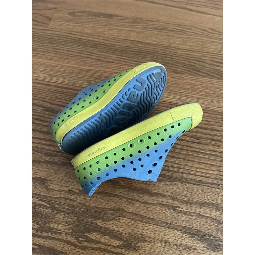 NATIVE JEFFERSON Ombre Blue Yellow WATER SANDALS SNEAKER SHOES TODDLER Child 8